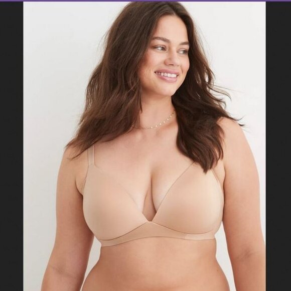 🥬NWT aerie Bra Sunnie Wireless Lightly Lined Bra Soft Stretchy Wirefree Deep V - Picture 1 of 14